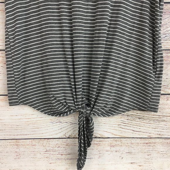 SO Tie Front Striped T-Shirt Top - Picture 3 of 9